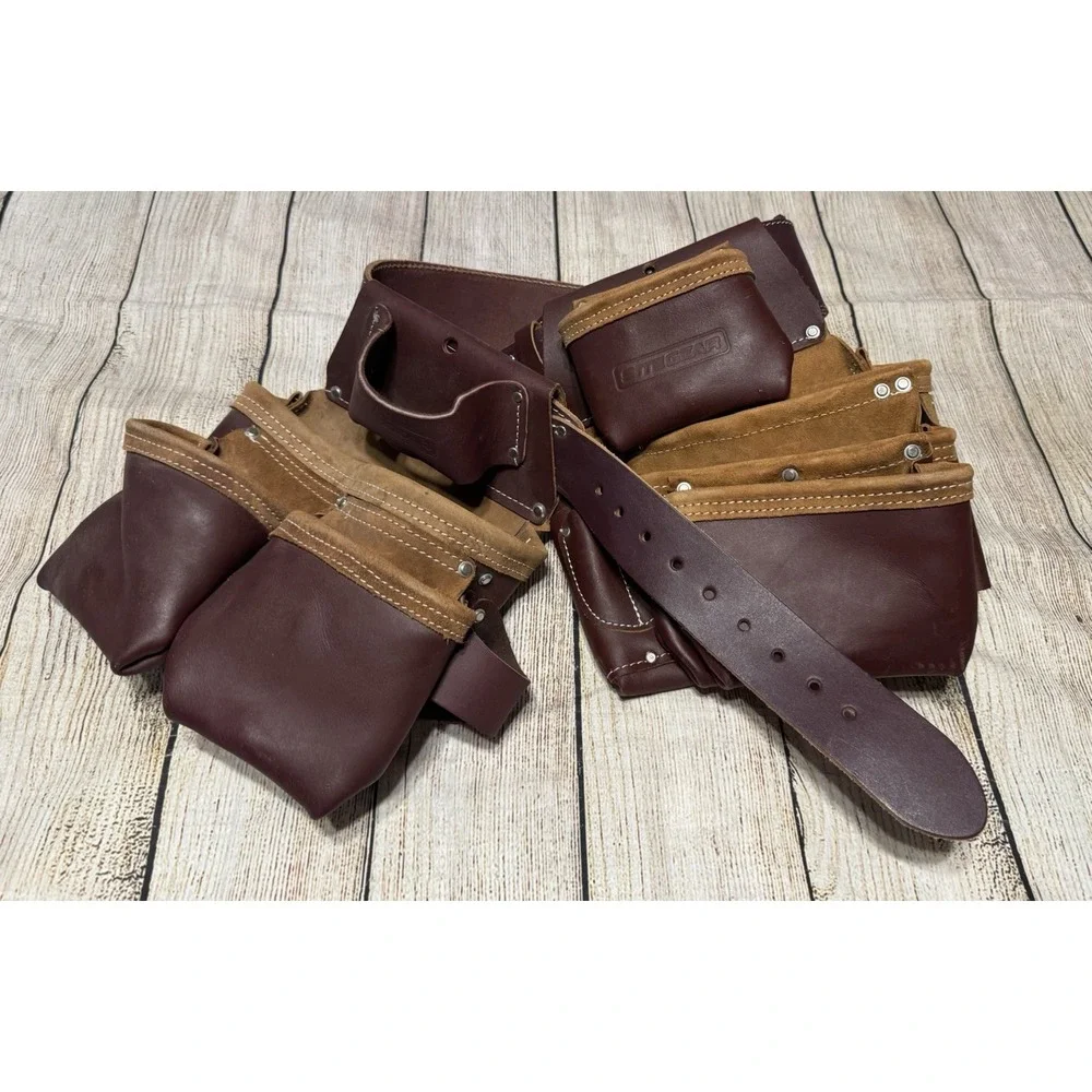 Site Gear 7 Bag 23 Pockets Framer Tool Belt Set Leather Never Used Sz XL GTubH